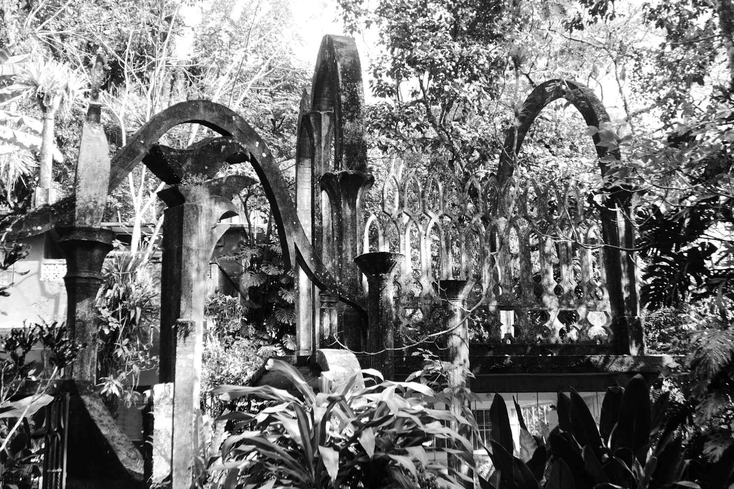 Arches in Las Pozas surrealist garden in Xilitla