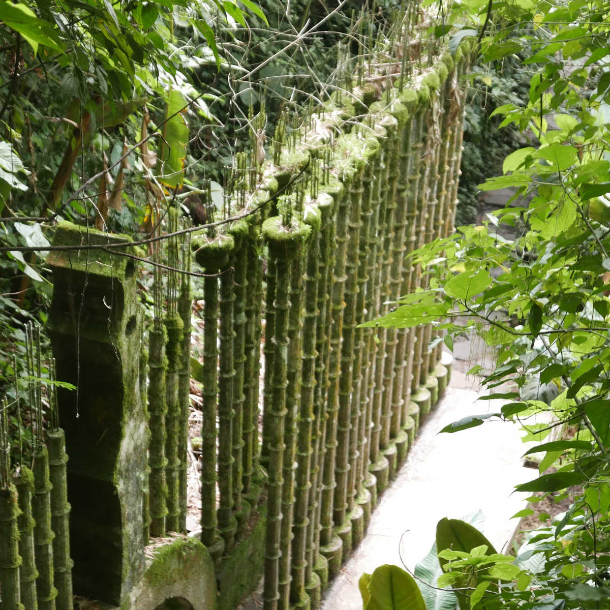 Beautiful columns in Las Pozas surrealist garden in Xilitla