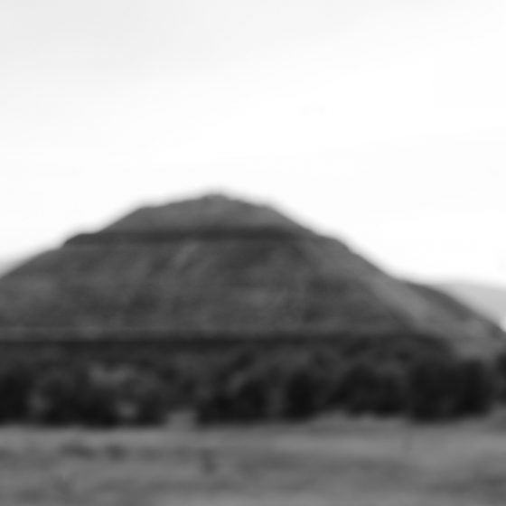 Pyramid of the sun in Teotihuacan, blurred