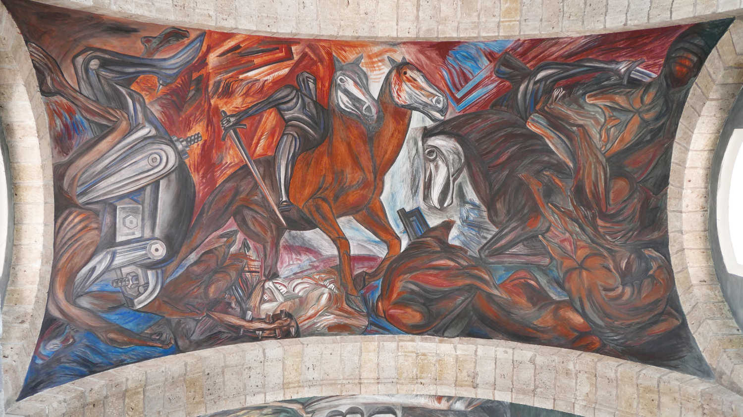 Orozco mural in central nave of Hospicio Cabanas in Guadalajara