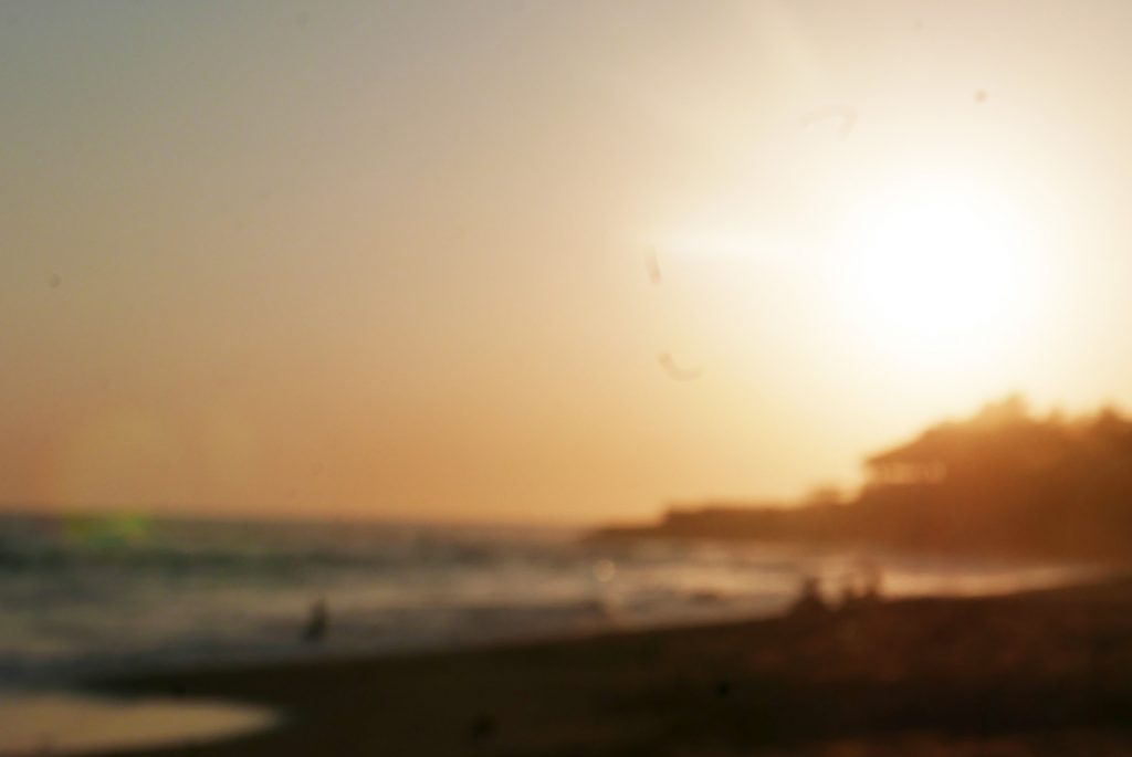 Sunset at El Sunzal beach, El Tunco village, El Salvador