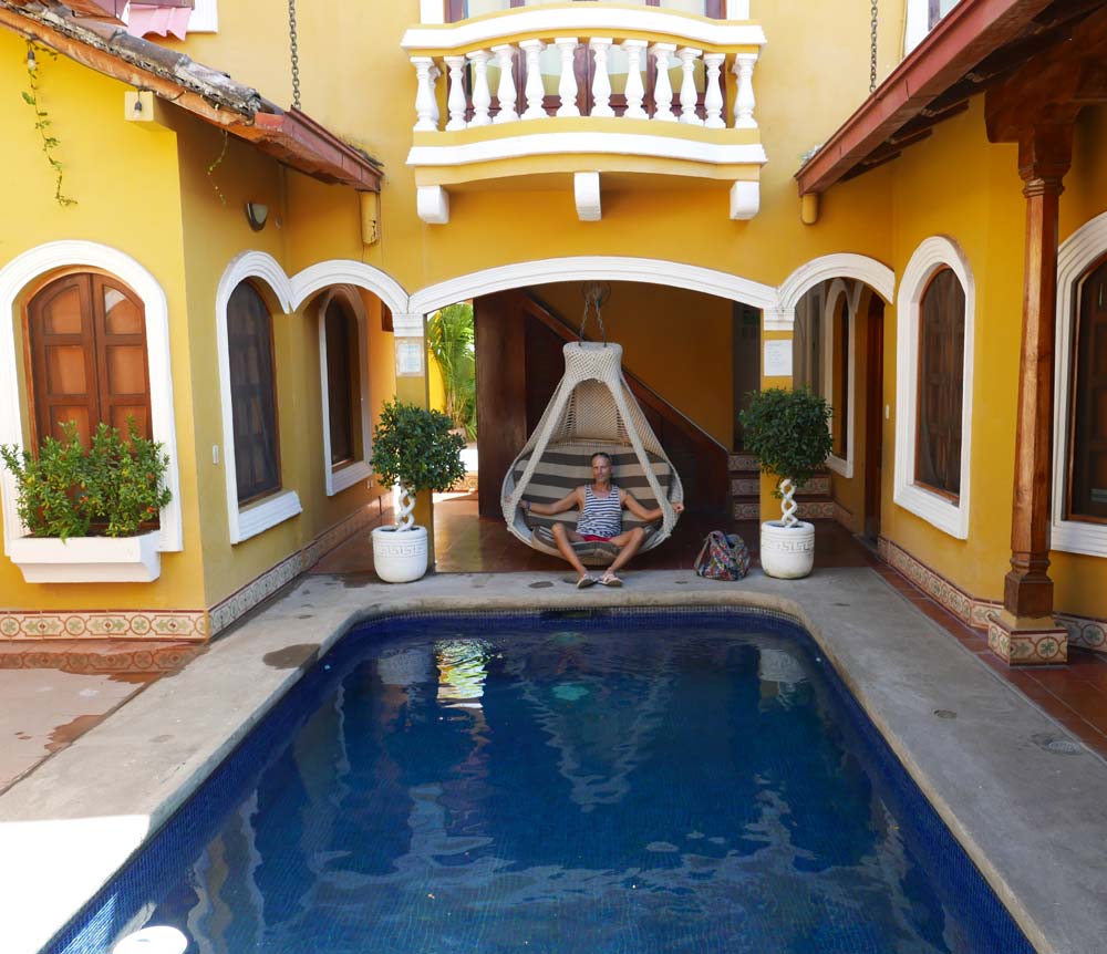 Yours truly in Casa de Agua guesthouse in Granada, Nicaragua