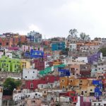 The typical colorful houses on the steep hills of Guanajuato