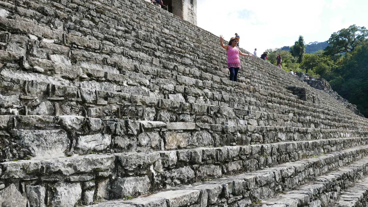Stairs to The Palace complex in Palenque