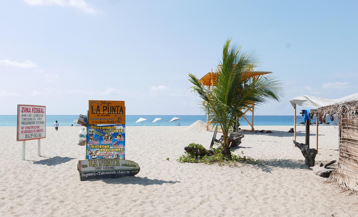 Beach entrance to the Punta Zicatela area of Puerto Escondido