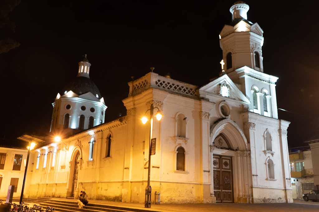 Church of San Sebastian in Cuenca by night