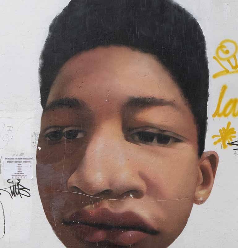 Bogota street art: black kid