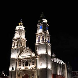 Lady of Immaculate Conception in Campeche by night