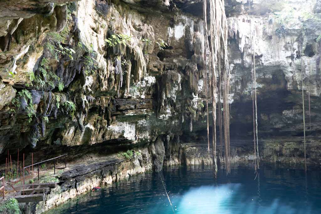 Cenote swimming hole in Hacienda Uxman in Valladolid