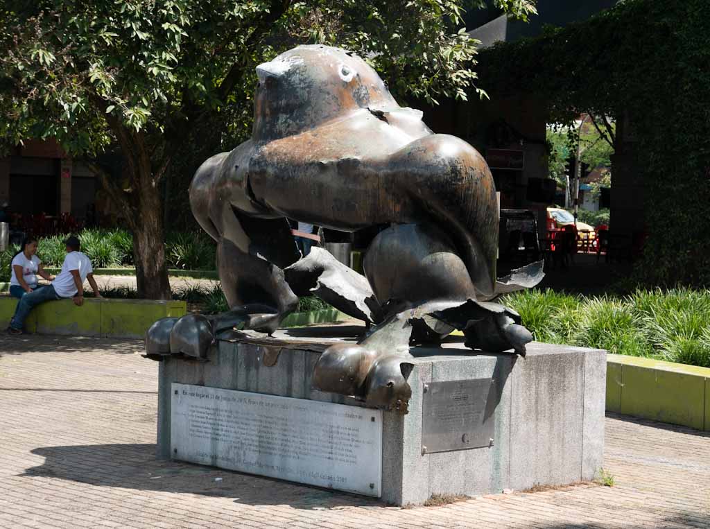 Bird sculpture by Botero after bomb blast